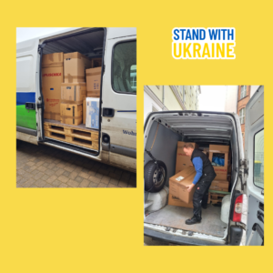 Spenden für Ukraine im Laster